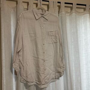 H and m Casual Beige Button-Up Shirt